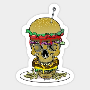 Skull Burger and Finger Fries Sticker